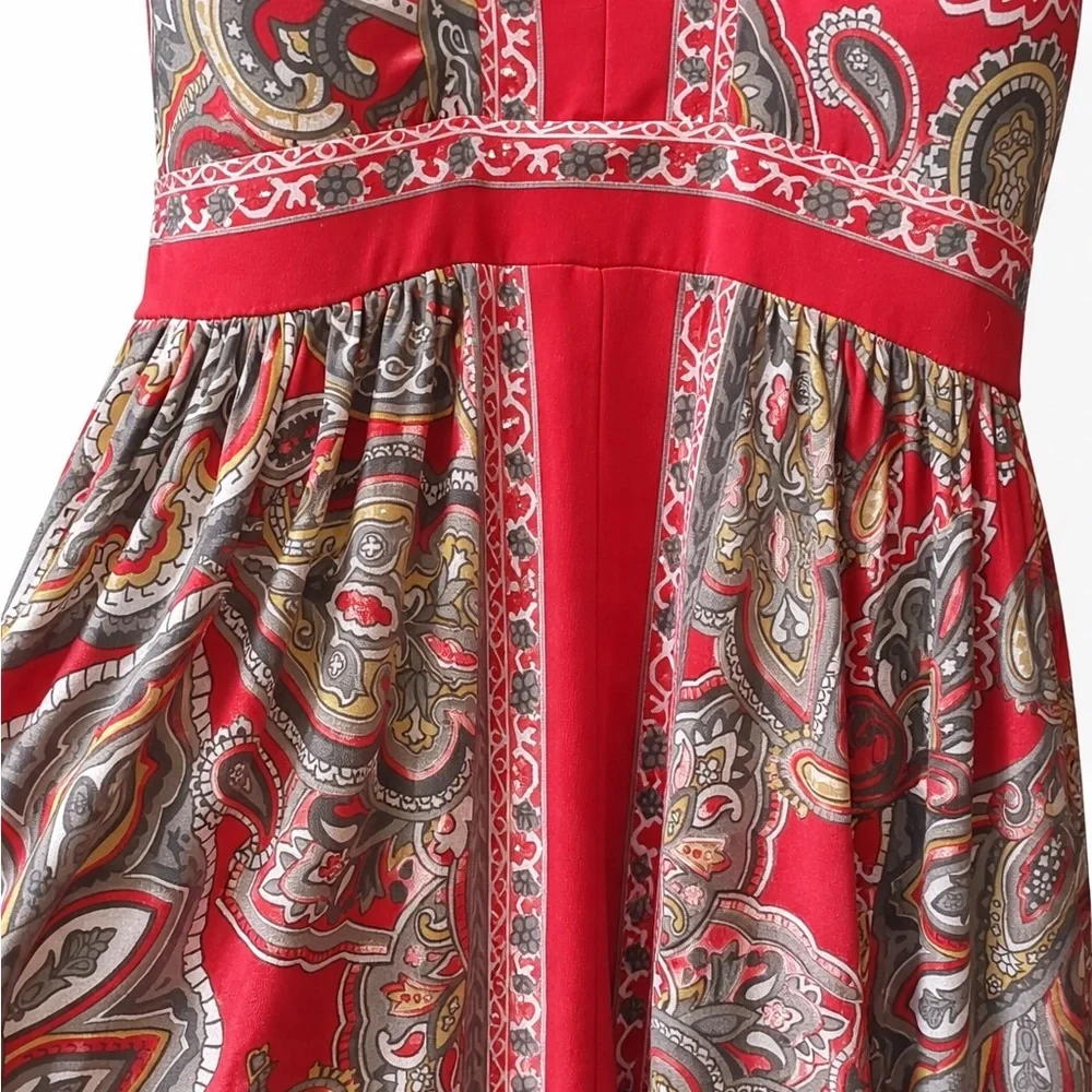 INC International Concepts Paisley Maxi Dress Pink Gray Sleeveless Size Small - Picture 6 of 7